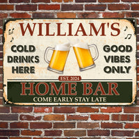 Home Bar - Personalized Metal Sign