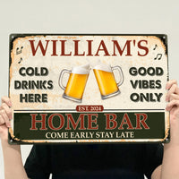 Home Bar - Personalized Metal Sign