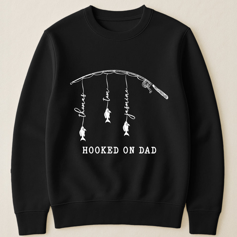 Hooked On Dad, Grandpa - Personalized Shirt
