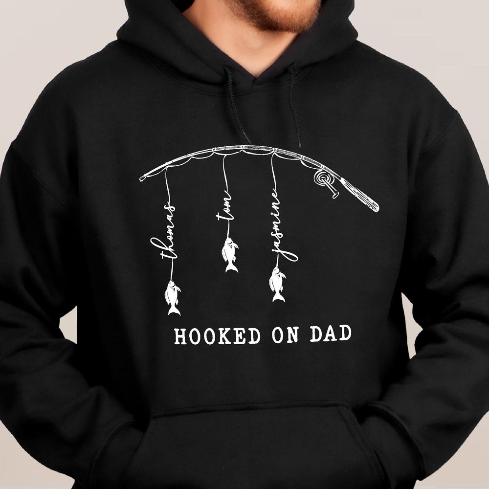 Hooked On Dad, Grandpa - Personalized Shirt
