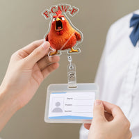 Humorous F-Caw-F For Coworkers, Friends, Funny Team Gifts - Personalized Acrylic Badge Reel