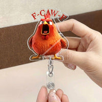 Humorous F-Caw-F For Coworkers, Friends, Funny Team Gifts - Personalized Acrylic Badge Reel