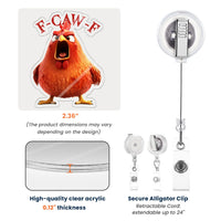 Humorous F-Caw-F For Coworkers, Friends, Funny Team Gifts - Personalized Acrylic Badge Reel