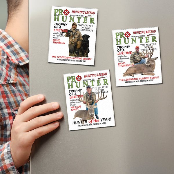 Personalized Hunter of the Year Acrylic Magnet, Custom Photo Fridge Magnet Hunting Gift for Him