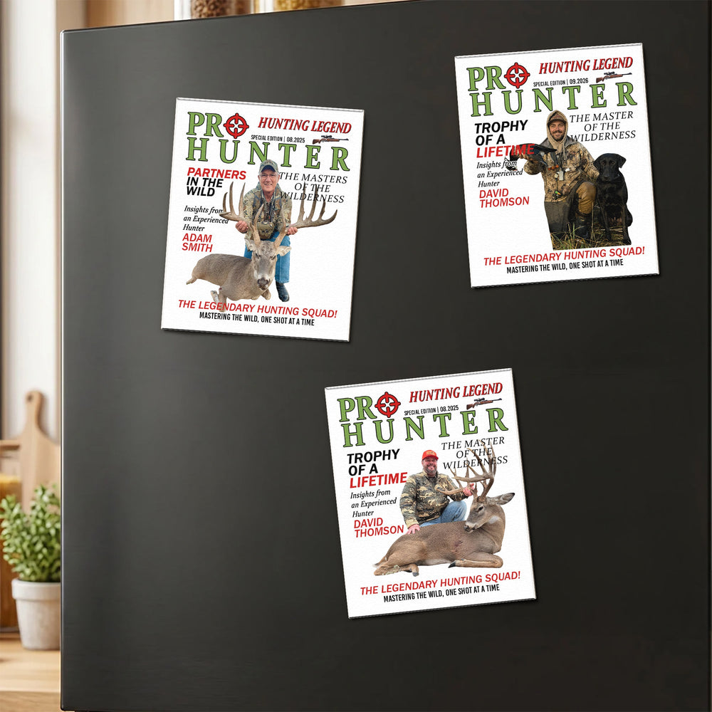 Personalized Hunter of the Year Acrylic Magnet, Custom Photo Fridge Magnet Hunting Gift for Him
