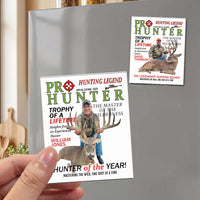 Personalized Hunter of the Year Acrylic Magnet, Custom Photo Fridge Magnet Hunting Gift for Him