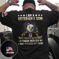 I Am A Veteran’s Son Patriotic - Personalized Back Printed Shirt
