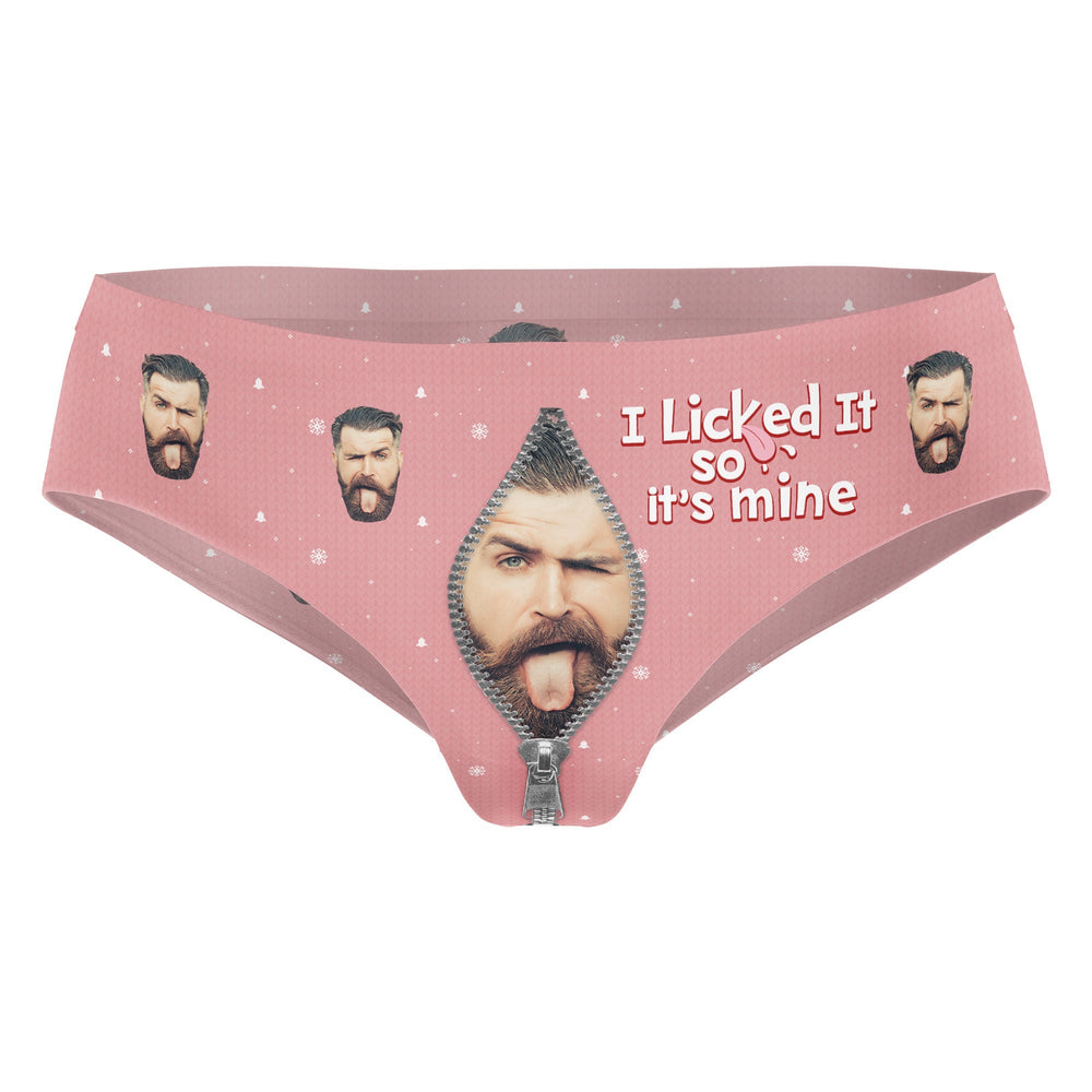 I Licked It So It's Mine - Personalized Photo Women's Low-waisted Brief - Gift For Wife