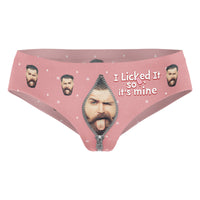I Licked It So It's Mine - Personalized Photo Women's Low-waisted Brief - Gift For Wife