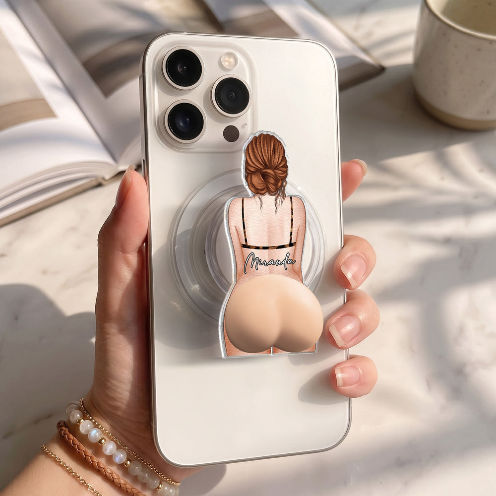 I Love You With All My Butt - Personalized Squishy Phone Grip, Funny Couple Gift