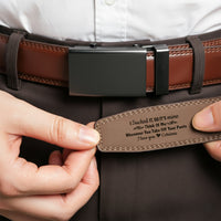 I Sucked It So It's Mine Naughty Gifts For Him Husband BF - Personalized Leather Belt With Engraved Buckle