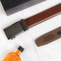 I Sucked It So It's Mine Naughty Gifts For Him Husband BF - Personalized Leather Belt With Engraved Buckle