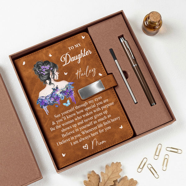 I Am Always Here For You Gift For Daughter Granddaughter - Personalized Notebook Set