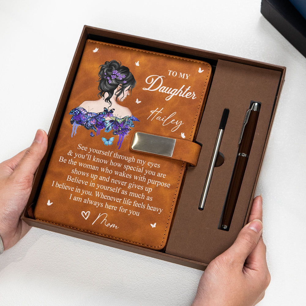 I Am Always Here For You Gift For Daughter Granddaughter - Personalized Notebook Set