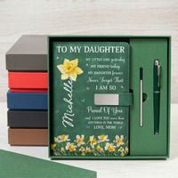 I Am So Proud Of You And I Love You Gift For Daughter - Personalized Notebook Set