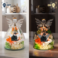 I Have An Angel In Heaven And I Call Her Mom - Personalized Flower In Glass Angel Figurines
