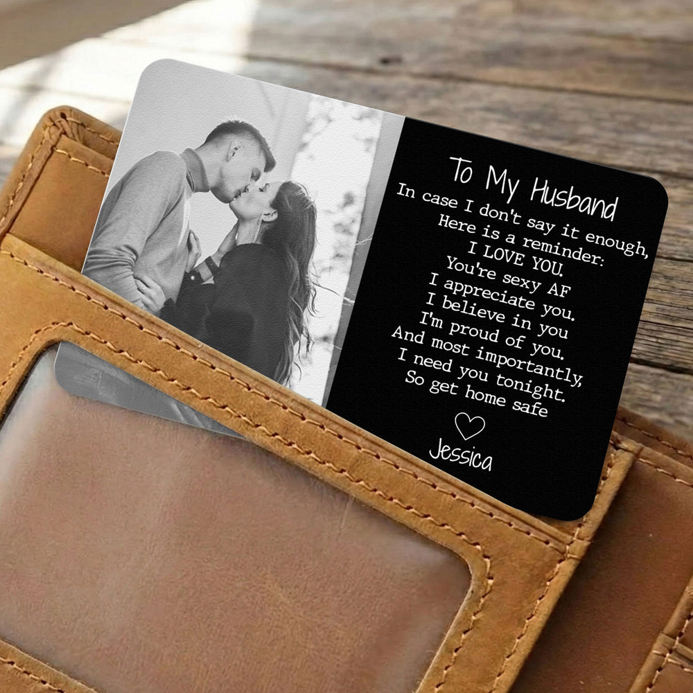 I Love You Gift For Husband, Boyfriend - Personalized Wallet Card