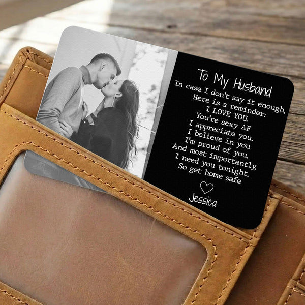 I Love You Gift For Husband, Boyfriend - Personalized Wallet Card