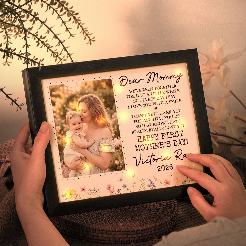 I Love You With A Smile Mother's Day Gift For Mom, Wife, New Mom Gift - Personalized Shadow Box