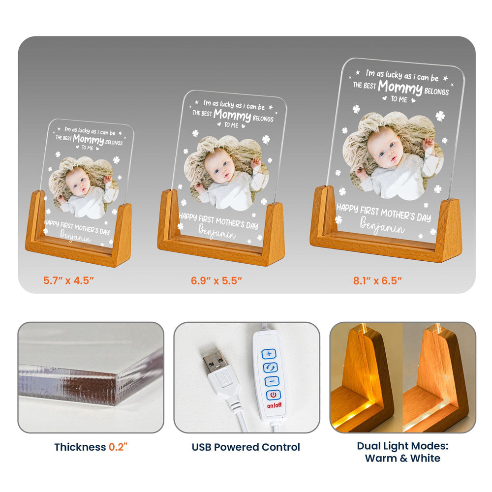 Mother's Day Gifts, I'm As Lucky As Can Be - Personalized Night Light