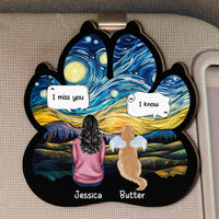 I Miss You I Know Pet Loss - Personalized Wooden Car Visor Clip