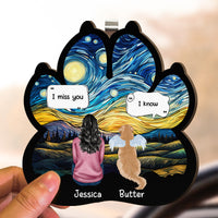 I Miss You I Know Pet Loss - Personalized Wooden Car Visor Clip