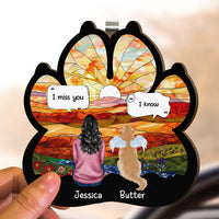 I Miss You I Know Pet Loss - Personalized Wooden Car Visor Clip