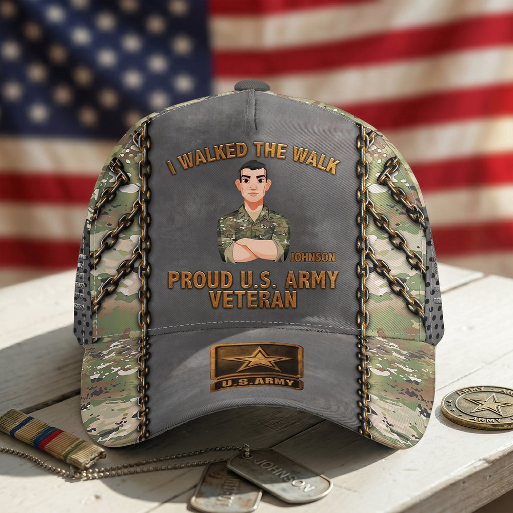 I Walked The Walk Veteran 250 Years Of Freedom - Personalized Cap