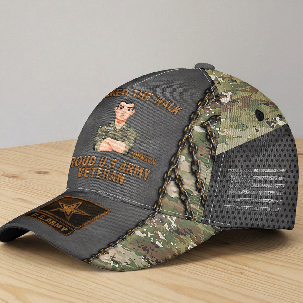 I Walked The Walk Veteran 250 Years Of Freedom - Personalized Cap