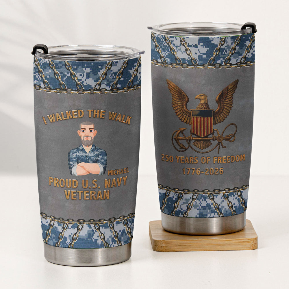 Veteran 250 Years Of Freedom - Personalized Tumbler