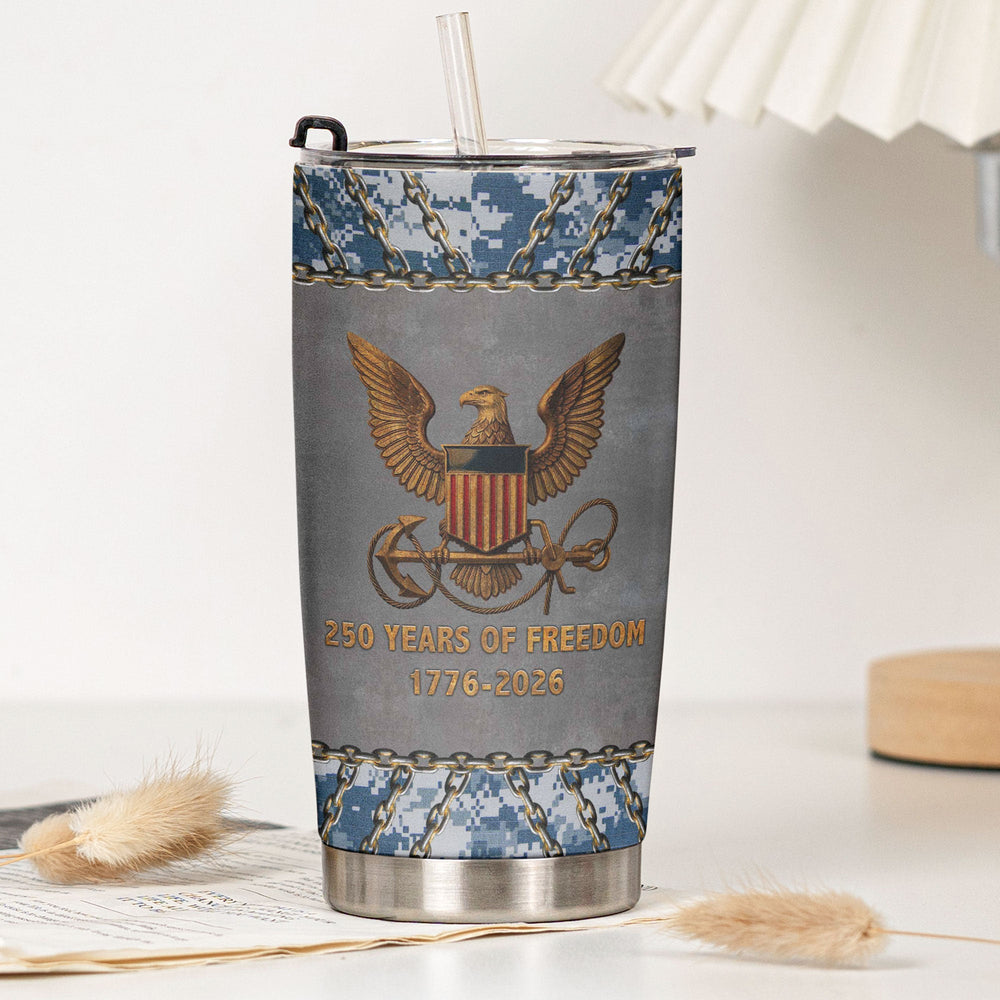 Veteran 250 Years Of Freedom - Personalized Tumbler