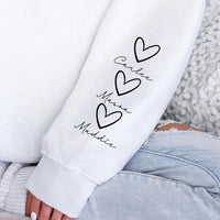 I Wear My Heart On My Sleeve Mother's Day Gift For Mom, Grandma, Auntie - Personalized Sweatshirt