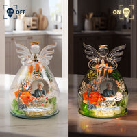 I'm Always With You - Personalized Flower In Glass Angel Figurines
