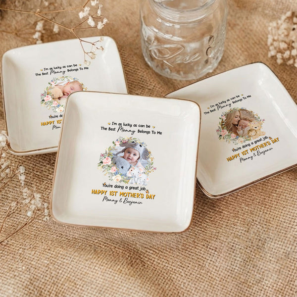 I'm As Lucky As Can Be The Best Mommy Belongs To Me - Personalized Jewelry Dish