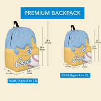 Ice Cream Baseball, Softball ,Custom Name & Number - Personalized Backpack