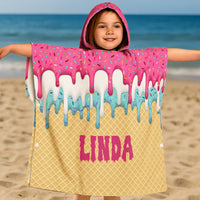 Ice Cream Drip Baseball Summer - Personalized Beach Towel