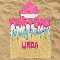 Ice Cream Drip Baseball Summer - Personalized Beach Towel