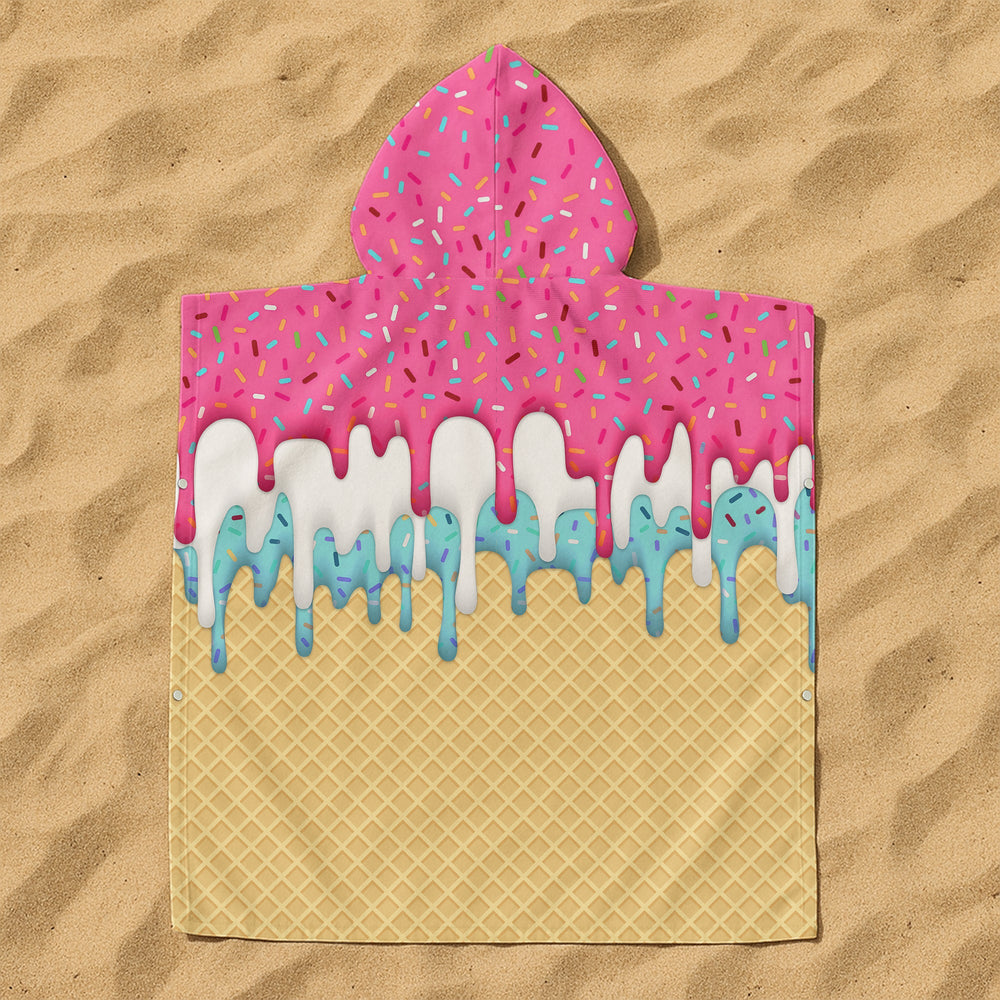 Ice Cream Drip Baseball Summer - Personalized Beach Towel