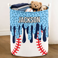 Custom Sports Ice Cream Drip Storage Basket - Personalized Laundry Hamper