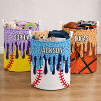Custom Sports Ice Cream Drip Storage Basket - Personalized Laundry Hamper