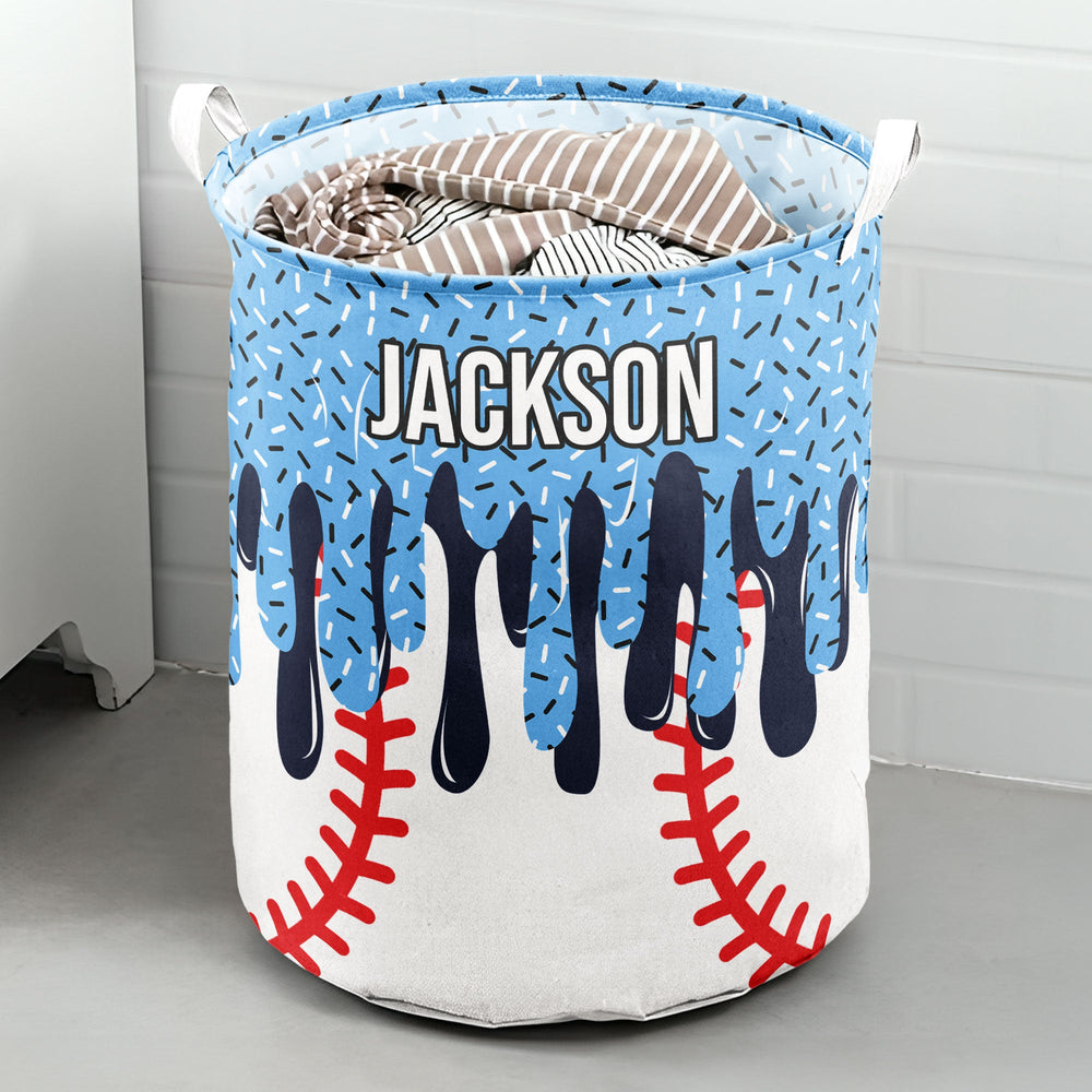 Custom Sports Ice Cream Drip Storage Basket - Personalized Laundry Hamper