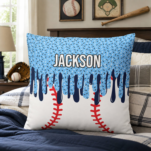 Personalized Sports Ice Cream Drip Pillow - Custom Name Gift