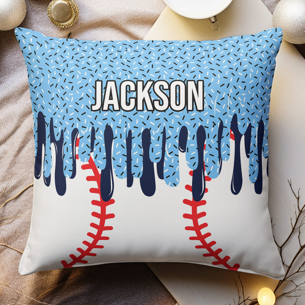 Personalized Sports Ice Cream Drip Pillow - Custom Name Gift