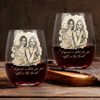 I'd Punch A Bitch For You Right In The Throat Custom Photo Gift For Friends - Personalized Wine Glass