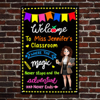 In This Classroom Adventure Never Ends - Personalized Metal Sign