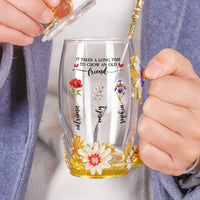 It Takes A Long Time To Grow An Old Friend - Personalized Glass Cup