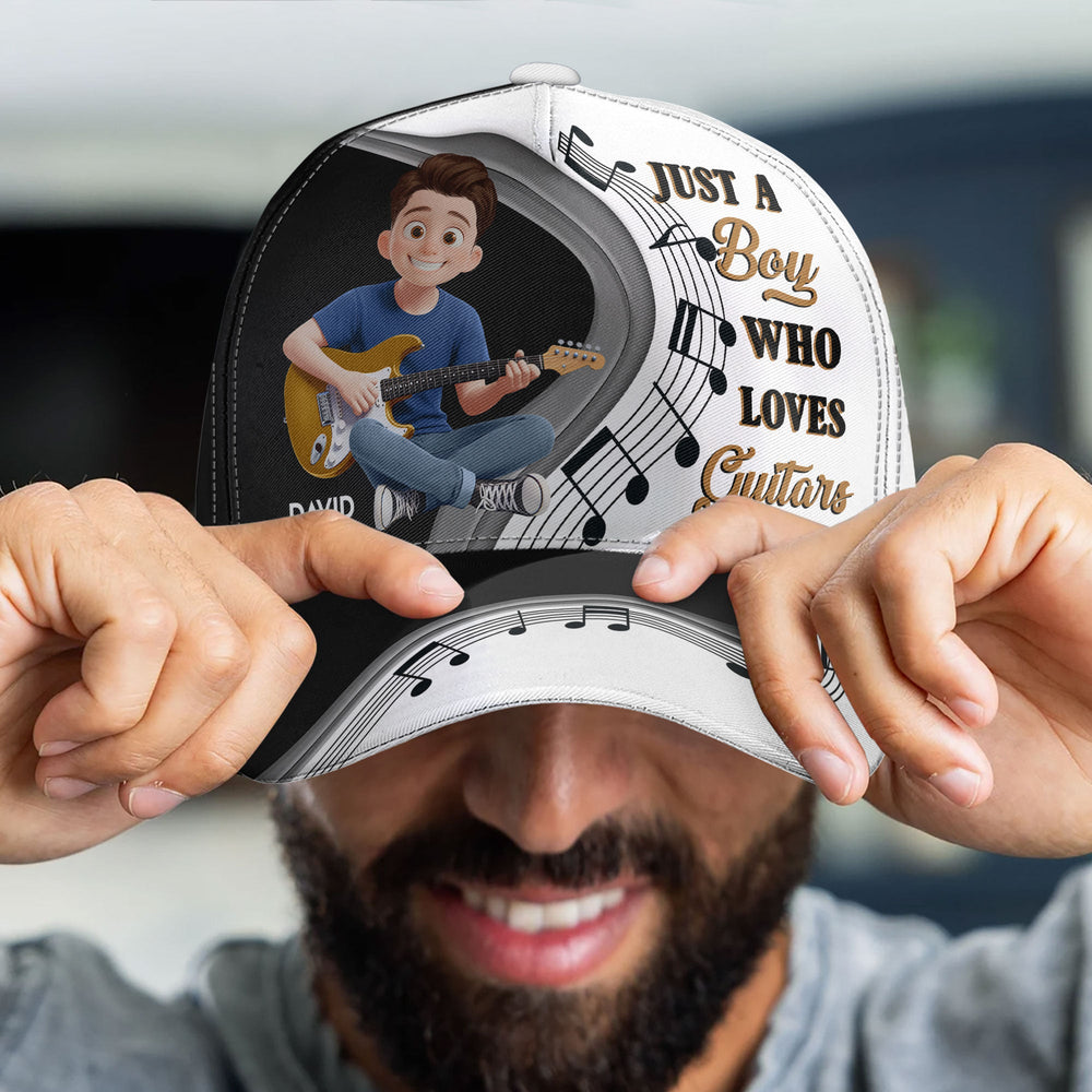 Just A Boy/ Girl Who Loves Guitars - Personalized Cap