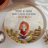 Just A Girl Who Loves Reading Books - For Book Lovers Club - Personalized Coaster