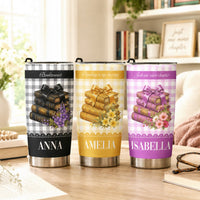 Personalized Just One More Chapter Tumbler, Custom Name Gift for Book Lover, Bookworm