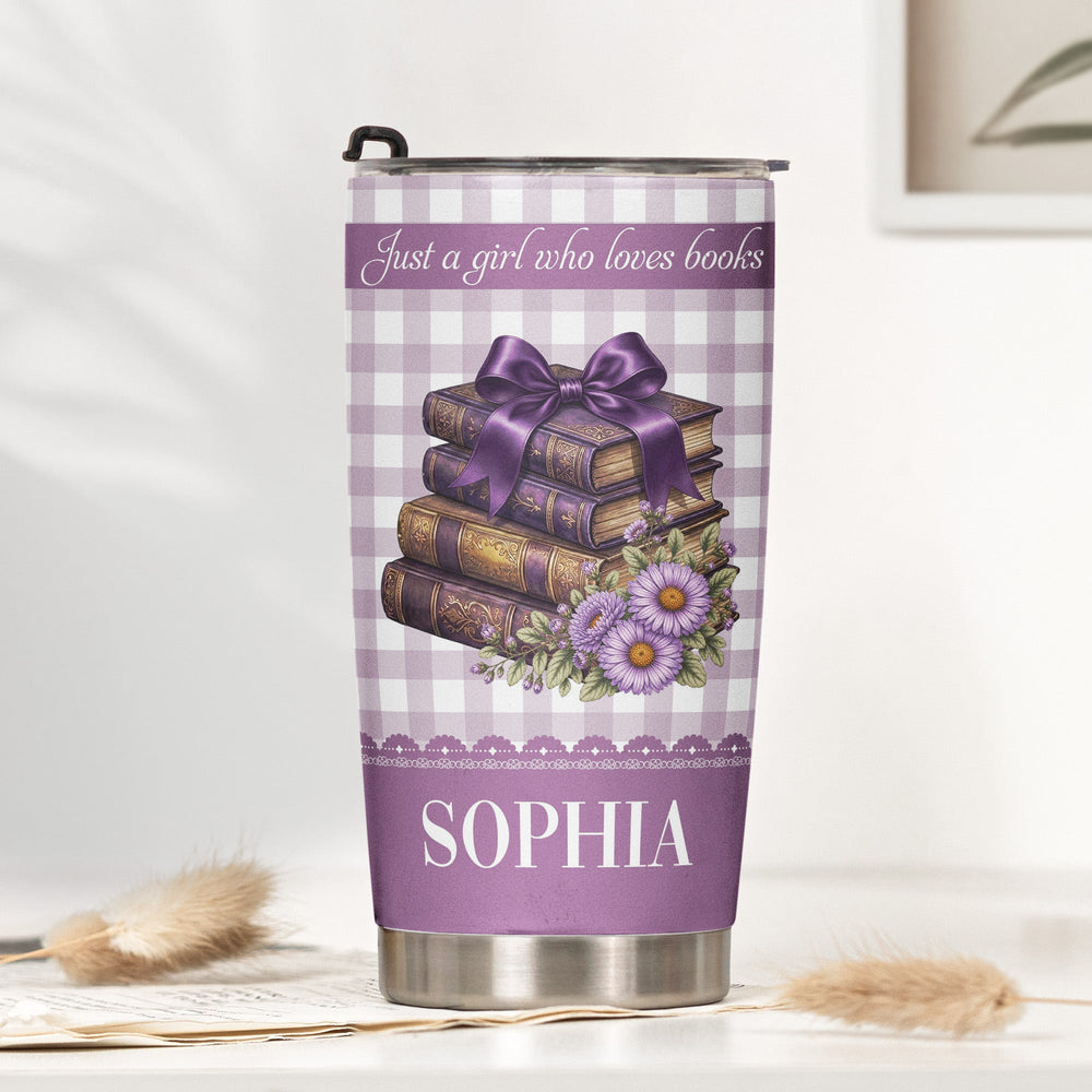 Personalized Just One More Chapter Tumbler, Custom Name Gift for Book Lover, Bookworm